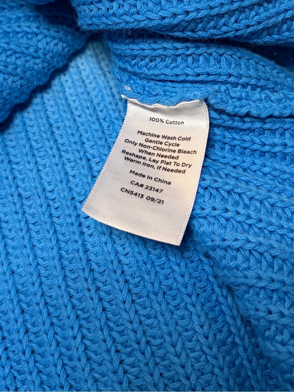 Talbots 100% Cotton Petite XL Blue White Ombré Crewneck Sweater - Picture 3 of 3